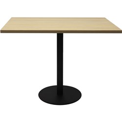 Rapidline Estilo Disc Base Square Meeting Table 900W x 900D x 755mmH Oak / Black