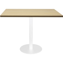 Rapidline Estilo Disc Base Square Meeting Table 900W x 900D x 755mmH Oak / White