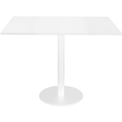 Rapidline Estilo Disc Base Square Meeting Table 900W x 900D x 755mmH White / White