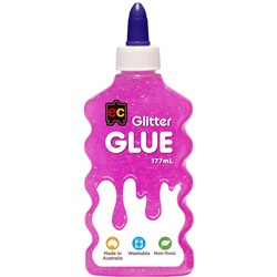 EC Glitter Glue 177ml Pink  