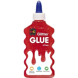 EC Glitter Glue 177ml Red  