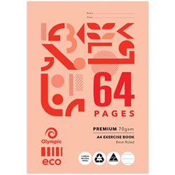 Olympic ECO E864 Exercise Book A4 8mm Ruled With Margin 64 Page
