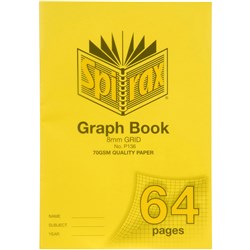 Spirax P136 Graph Book Poly Cover A4 64 Page 8mm Grid 