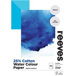 Reeves Cotton Mix Water  Colour Pad A4 200gsm FSC 12 Sheets