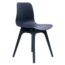 Rapidline Lucid Breakout Room Chair Black Timber Leg Black Patterned Poly Shell