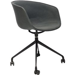 Rapidline Focal Tub Visitor  Chair 4 Star Base With Castors Charcoal Ash Fabric Upholstery