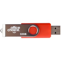 Office Choice USB Drive 2.0 32GB Rotating Silver