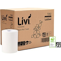 Livi Everyday Hand Towel Roll 1 Ply 80m Carton of 16
