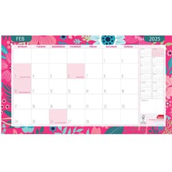 Sasco Half Desk Planner 450 x 277mm Month To View Floral