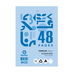 Olympic ECO GH104P Graph Exercise Book A4 10mm Grid 48 Page