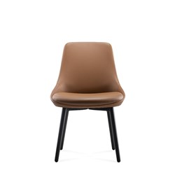 Rapidline Eros Breakout Room Chair Black Steel Legs Amber PU Leather Seat