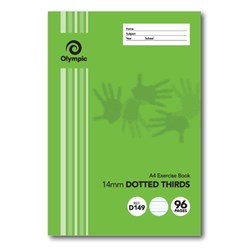 Olympic D149i Exercise Book A4 14mm Dotted Thirds With Red Margin 96 Page