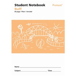 Protext Student Note Book 250 x 175mm Plain 64 Page Buff 