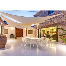 Siesta Air 180 7 Piece Outdoor Dining Set With Air Chairs White