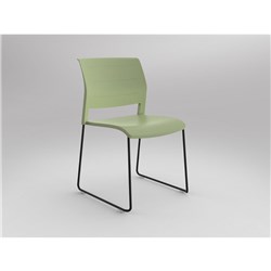 OLG Game Chair Black Sled Base Pistachio Poly Seat And Back 