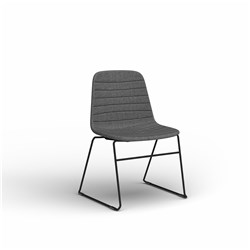 OLG Sofia Visitor Chair Black Sled Base Pewter Fabric Seat 