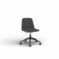 OLG Sofia Office Chair Gas Lift With Tilt Black Base Pewter Fabric Seat And Back