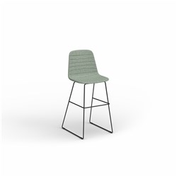 OLG Sofia Barstool Black Sled Base Leaf Fabric Seat 