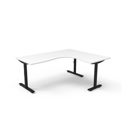 Rapidline Halo Static Corner Workstation 1800/1500W x 750D x 730mmH White/Black