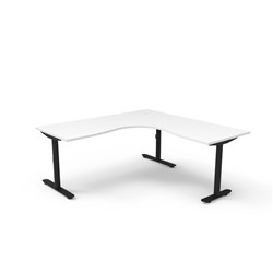 Rapidline Halo Static Corner Workstation 1800/1800W x 750D x 730mmH White/Black