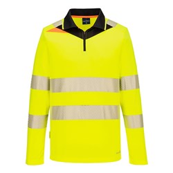Portwest DX4 Hi-Vis Polo Shirt Long Sleeve Large Yellow And Black