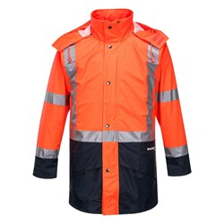 Huski Farmers Hi-Vis Contrast Jacket Large Orange And Navy 