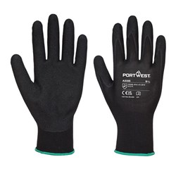 Portwest NPR15 Dermi-Grip Nitrile Sandy Gloves Small Black