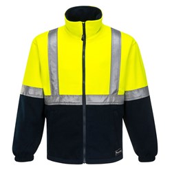 Huski Convoy Hi-Vis Contrast Polar Fleece Jumper Small Yellow And Navy