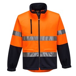 Portwest Hi-Vis Contrast Zip Water Repellent Brush Fleece Jumper Medium Orange And Navy