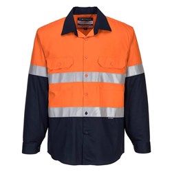 Portwest Bizflame Fire Retardant Class Day Night Shirt 2XL Orange And Navy