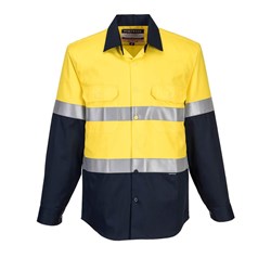 Portwest Bizflame Fire Retardant Class Day Night Shirt 3XL Yellow And Navy