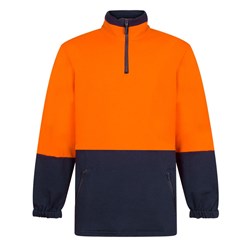 Portwest Hi-Vis Contrast 1/4 Zip Class D Brush Fleece Jumper Large Orange And Navy