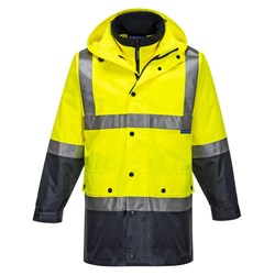 Portwest Eyre Hi-Vis 4-in-1 Contrast Jacket 4XL Yellow And Navy