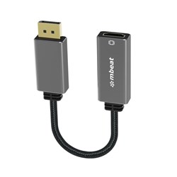 Mbeat ToughLink DisplayPort To 4K HDMI Adapter 15cm Grey 