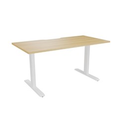 Ergovida Desk Scallop Top 1500W x 750D x 695mmH Oak Top White Frame