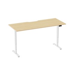 Ergovida Electric Sit-Stand Desk Dual Motor Scallop Top 1800Wx750Dx600-1250mmH Oak/Wht