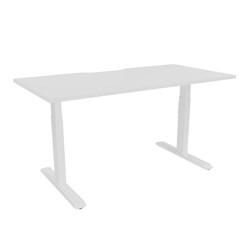 Ergovida Sit-Stand Desk Scallop Top Dual Motor 1500W x 750D x 620-1280mmH Wht/Wht
