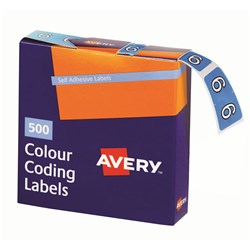 Avery Numeric Coding Label 6 Side Tab 25x38mm Blue Box Of 500