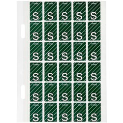 Avery Alphabet Coding Label S Top Tab 20x30mm Dark Green Pack Of 150