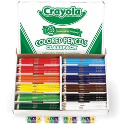 Crayola Coloured Pencils  Classroom Set With Sharpeners Full Size Assorted Pack of 240