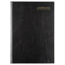 Cumberland Classic Diary A4 Day To Page Black 