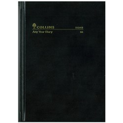 Collins Any Year Diary A5 Day To Page Black 