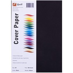 Quill Cover Paper A4 125gsm Black Ream of 500