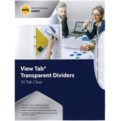 Marbig Professional Series Dividers A4 10 View Tab Clear 