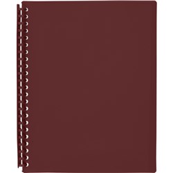 Marbig Display Book A4 Refillable 20 Pocket Maroon 