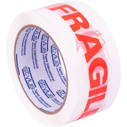 Stylus SP250 Fragile Tape 48mmx66m Red on White  