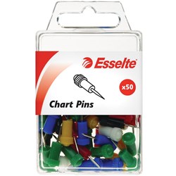 Esselte Chart Pins Assorted Colours Pack Of 50 