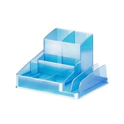 Italplast Desk Organiser Translucent Tinted Blue  
