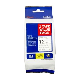 Brother TZE-231V2 P-Touch  Laminated Tape 12mm x 8m  Black On White Pack Of 2