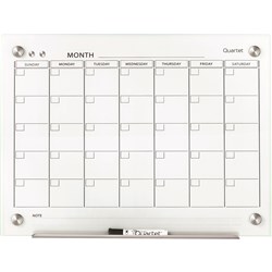 Quartet Infinity Glass Board Calendar 600 x 900mm White 